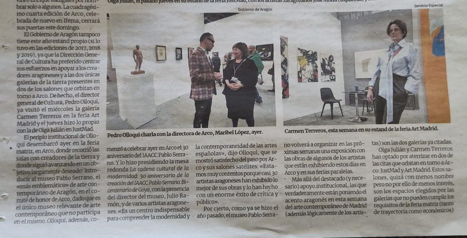 El Periódico de Aragón - La Galería Carmen Terreros en la Semana del Arte Contemporáneo en Madrid