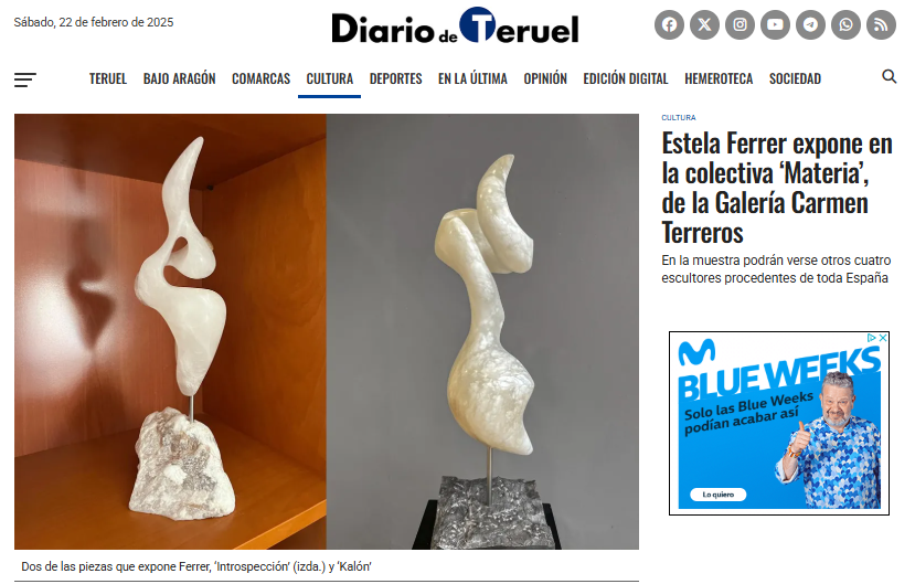 Diario de Teruel - Estela Ferrer expone en la colectiva ‘Materia’, de la Galería Carmen Terreros