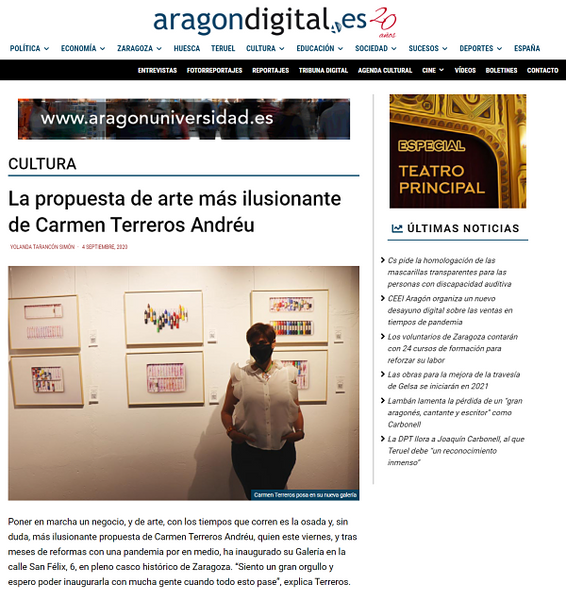 ARAGÓN DIGITAL - La propuesta de arte más ilusionante de Carmen Terreros Andréu