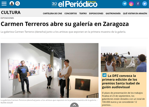 EL PERIÓDICO DE ARAGÓN - Carmen Terreros abre su galería en Zaragoza