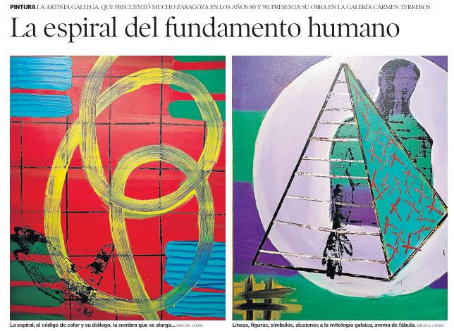 HERALDO DE ARAGÓN - La espiral del fundamento humano. Menchu Lamas.  Galería Carmen Terreros Andréu. Zaragoza.