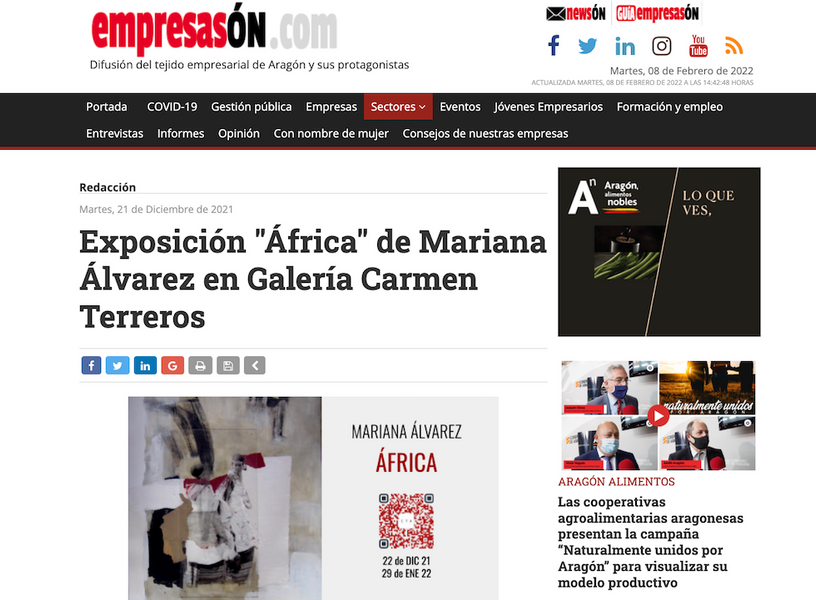 EMPRESASON - "África", nueva exposición en la galería de arte Carmen Terreros en Zaragoza
