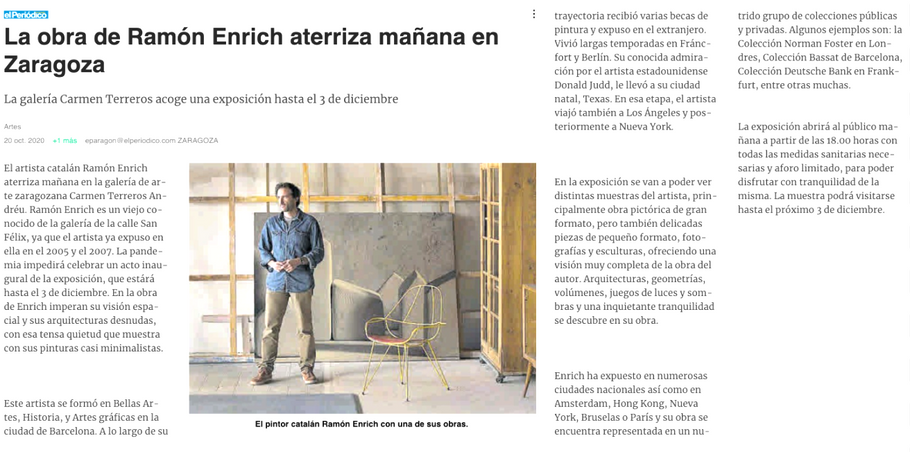 El PERIÓDICO - La obra de Ramón Enrich aterriza mañana en Zaragoza