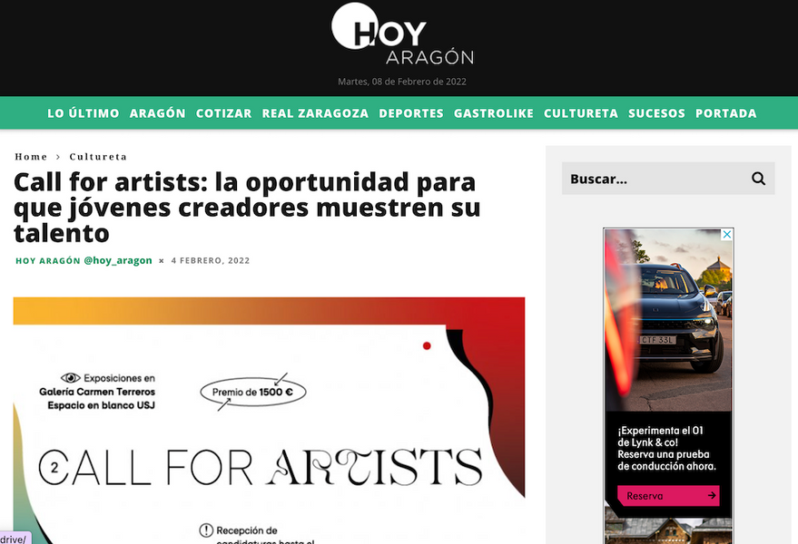 HOY ARAGÓN - "Call for artists: la oportunidad para que jóvenes creadores muestren su talento"