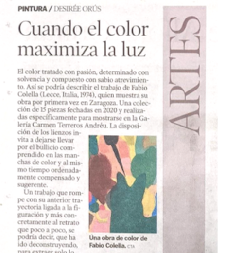 HERALDO DE ARAGÓN - Fabio Colella, cuando el color maximiza la luz