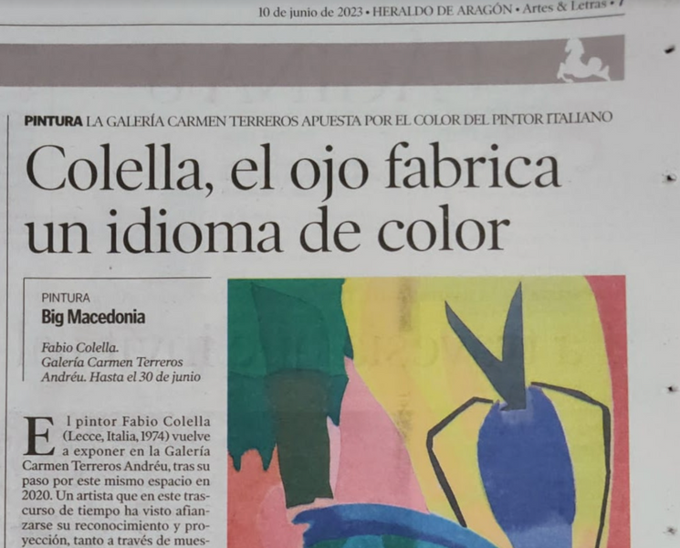 HERALDO DE ARAGÓN - Galería de arte Carmen Terreros con artículo de la exposición del artista italiano Fabio Colella