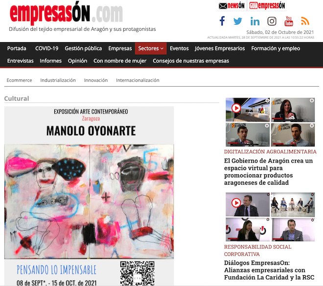 EMPRESASON - "Pensando lo Impensable", nueva exposición en la galería de arte Carmen Terreros en Zaragoza