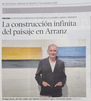 HERALDO DE ARAGÓN - Santiago Arranz inaugura en Zaragoza, en la Galería Carmen Terreros Andréu, la muestra Agua, sal y melancolía