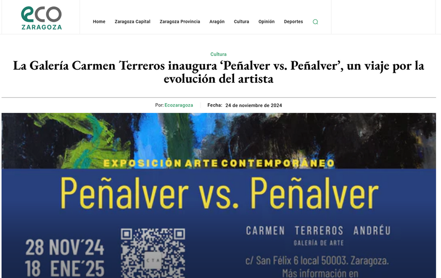 ECO Zaragoza - La Galería Carmen Terreros inaugura ‘Peñalver vs. Peñalver’, un viaje por la evolución del artista